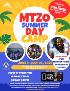 MTZO Summer Day Camp 2024 Flyer.