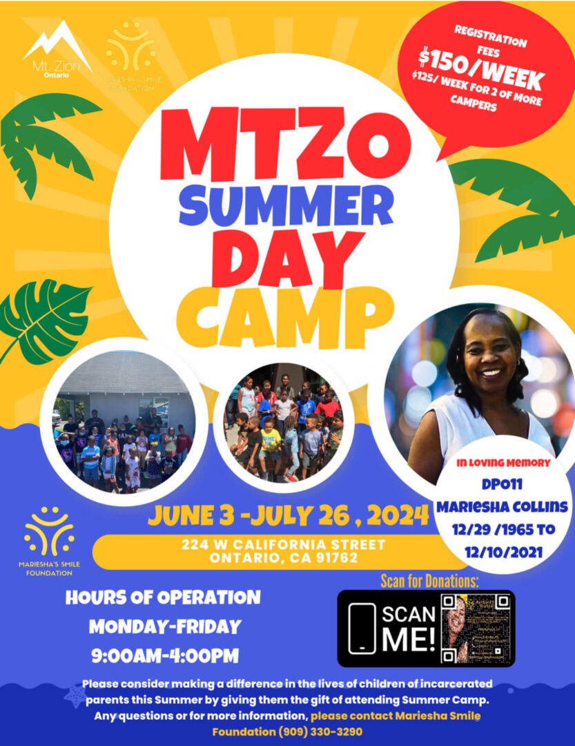 MTZO Summer Day Camp 2024 Flyer.