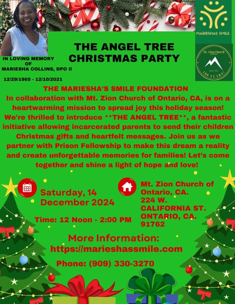 Christmas party flyer with event details.